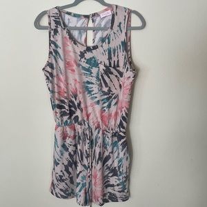 Pink Lily medium tie dye romper